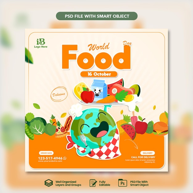 Ilustração do Dia Mundial da Alimentação Design de obras de arte
