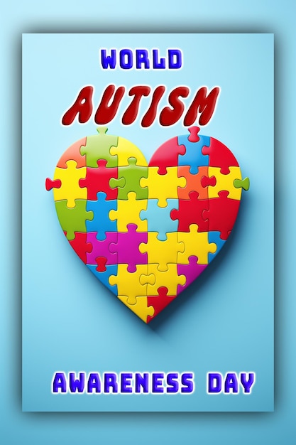 Ilustração do dia mundial de conscientização sobre o autismo com peças de quebra-cabeça