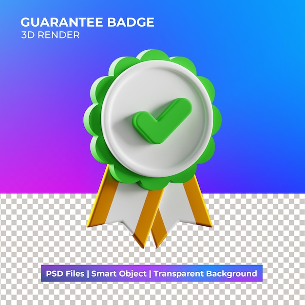 Ilustração do emblema de garantia 3d isolada