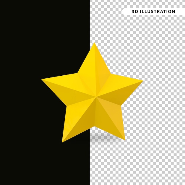 PSD ilustração do ícone 3d da estrela