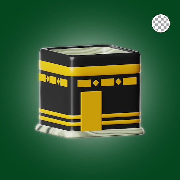 Ilustração do ícone 3d da Kaaba do Ramadã