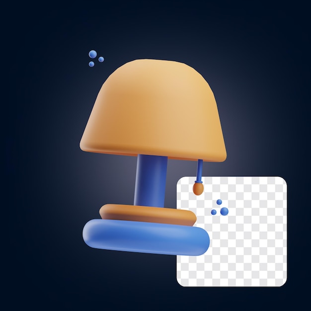 Ilustração do ícone 3d da lâmpada do quarto do gadget