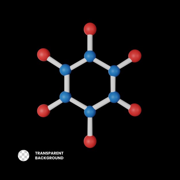 Ilustração do ícone 3d da molécula psd