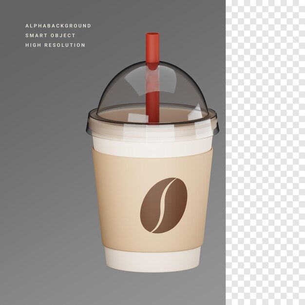 PSD ilustração do ícone 3d da xícara de café