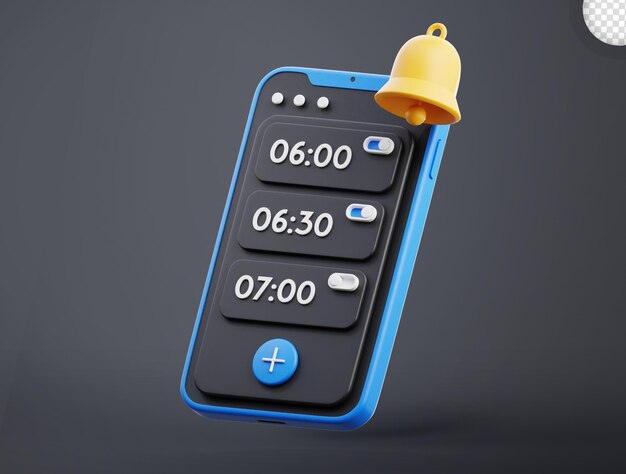 PSD ilustração do ícone 3d de alarmes de calendário