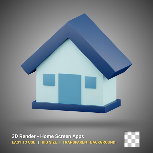 PSD ilustração do ícone 3d de casa com design isolado