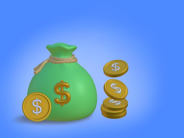 Ilustração do ícone 3D de finanças