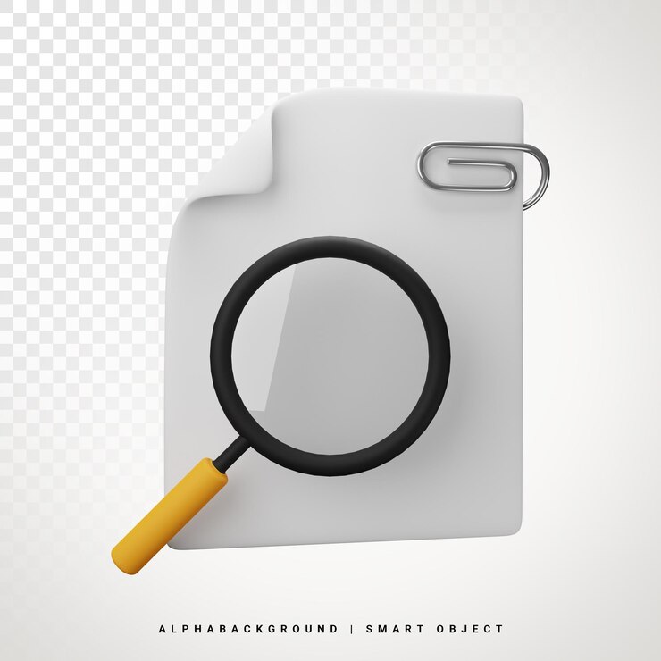PSD ilustração do ícone 3d do arquivo de pesquisa