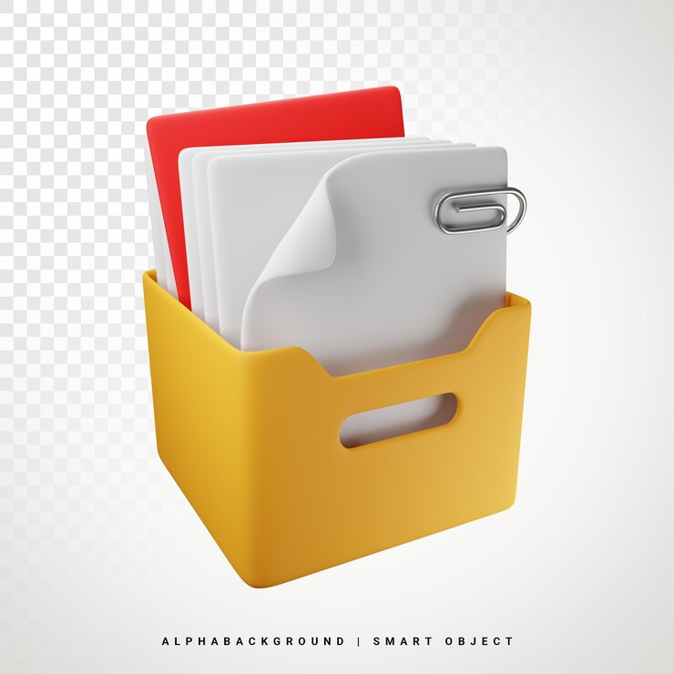 PSD ilustração do ícone 3d do arquivo
