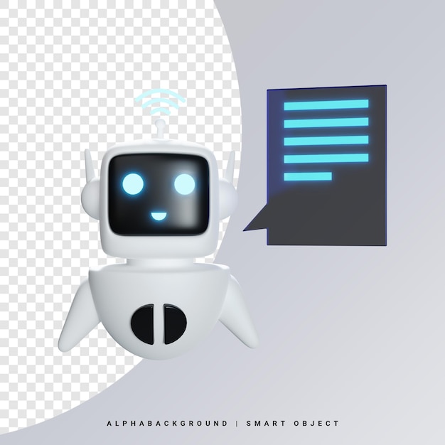 Ilustração do ícone 3d do chat bot