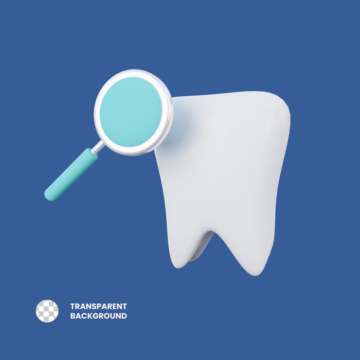 PSD ilustração do ícone 3d do exame odontológico psd