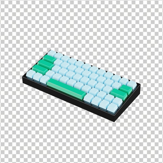 Ilustração do ícone 3d do teclado mecânico