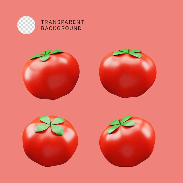 PSD ilustração do ícone 3d do tomate psd