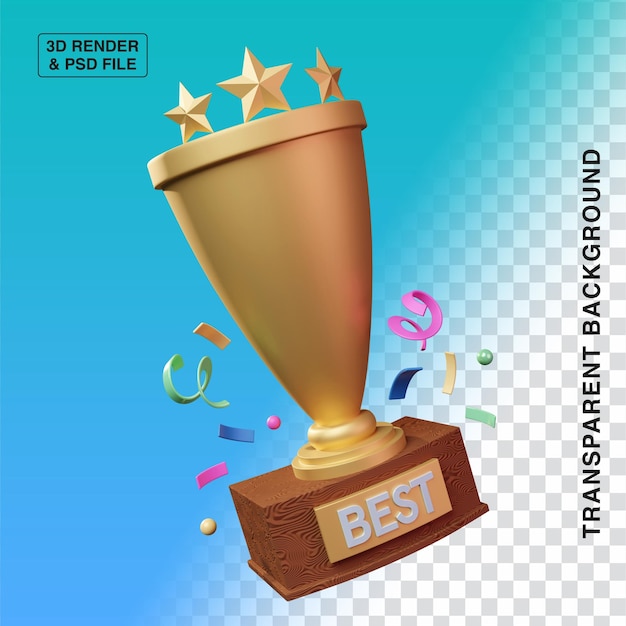 Ilustração do ícone 3D do vencedor da Copa Celebration