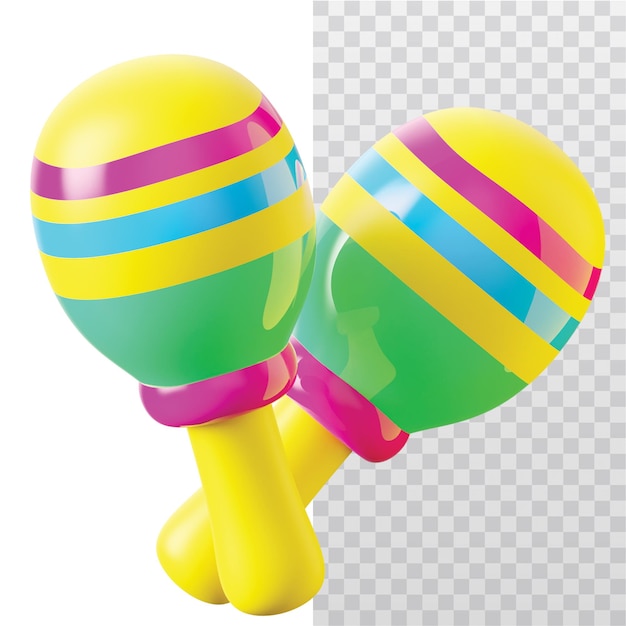 PSD ilustração do ícone 3d maracas