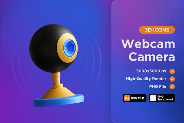 Ilustração do ícone da câmera 3d da webcam