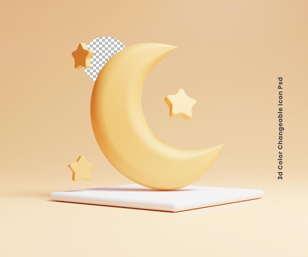 Ilustração do ícone da lua 3d do ramadã ilustração do objeto 3d do ramadã