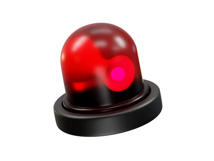 PSD ilustração do ícone da luz de advertência