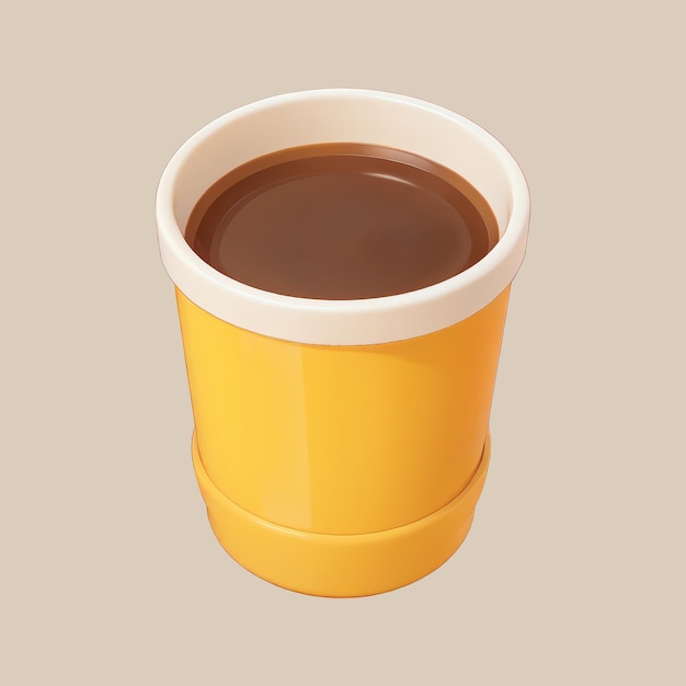 PSD ilustração do ícone da xícara de café