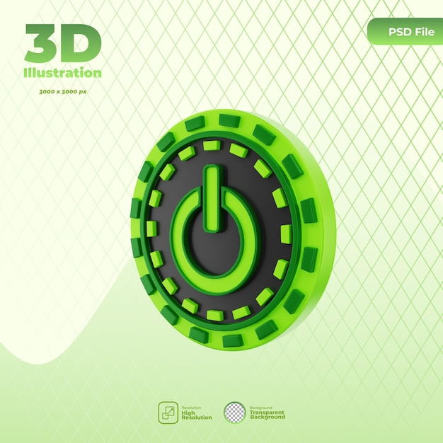 Ilustração do ícone de consumo de energia 3d