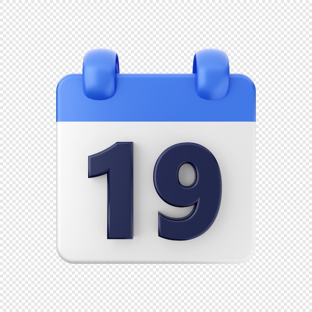 Ilustração do ícone de data e hora do calendário 3d