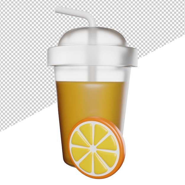 PSD ilustração do ícone de renderização 3d de cocktail drink juice