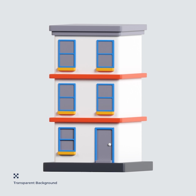 PSD ilustração do ícone do apartamento 3d