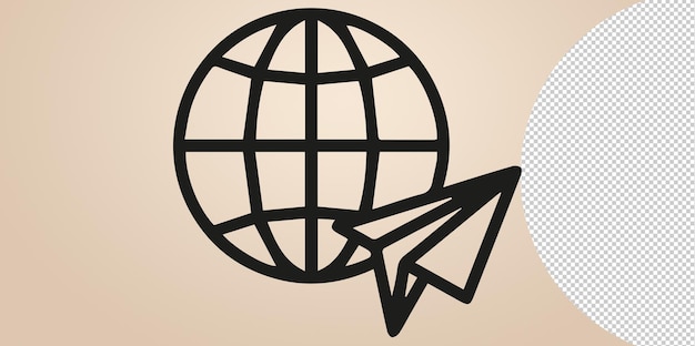 Ilustração do ícone do avião mundial png em fundo transparente
