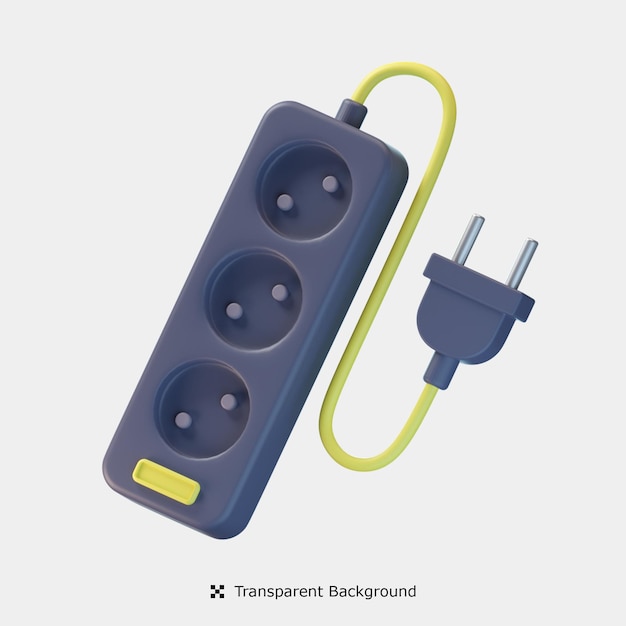 PSD ilustração do ícone do cabo de extensão 3d