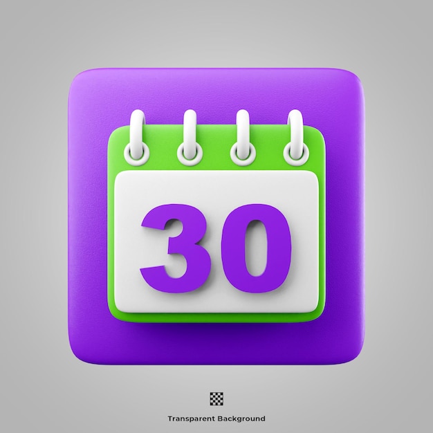 PSD ilustração do ícone do calendário 3d