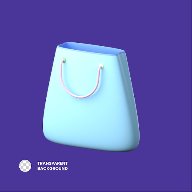 PSD ilustração do ícone renderizado em 3d da sacola de compras