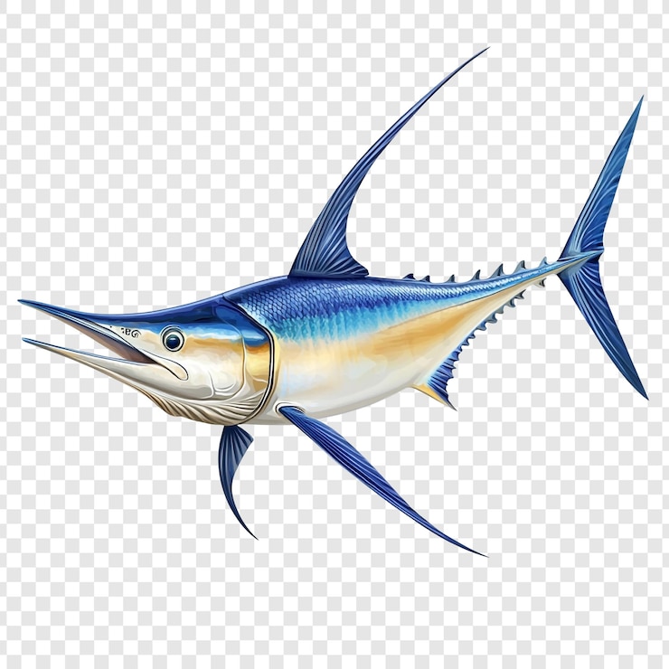 PSD ilustração do peixe-espada