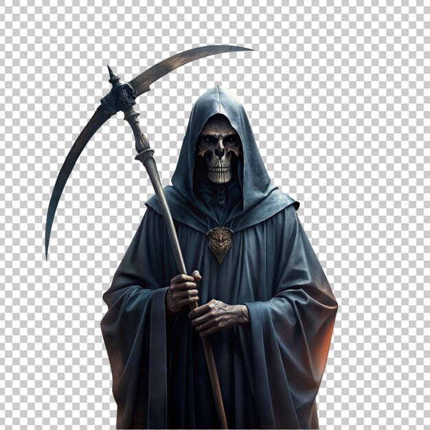 PSD ilustração do personagem de halloween grim reaper