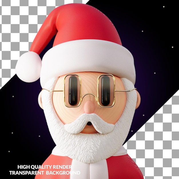 Ilustração do personagem Papai Noel em estilo 3D