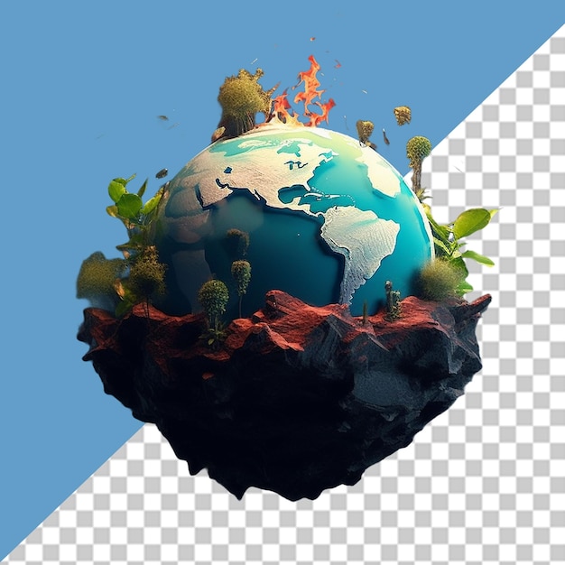 PSD ilustração do planeta terra png