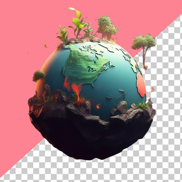 PSD ilustração do planeta terra png