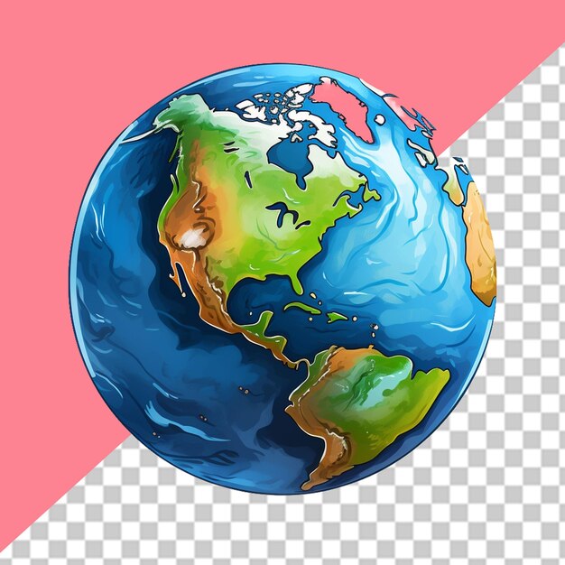 PSD ilustração do planeta terra png