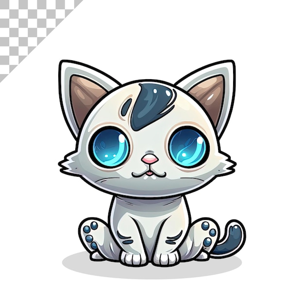 PSD ilustração dos desenhos animados de gato bonito.