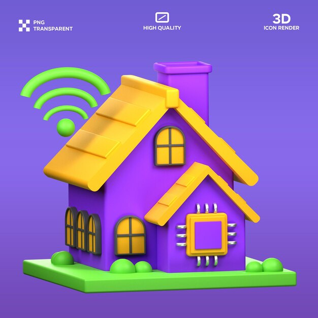 Ilustração em 3D da rede doméstica PSD vr
