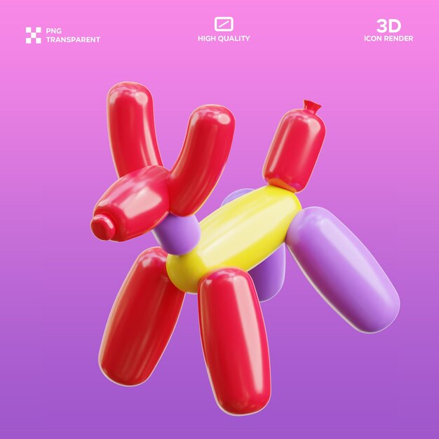 Ilustração em 3D de PSD Ballons Dog2
