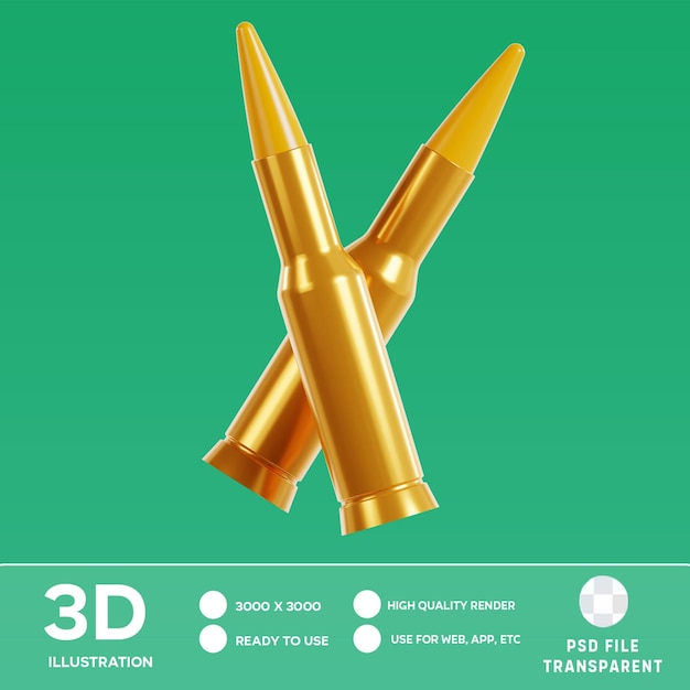 Ilustração em 3D de PSD Bullets