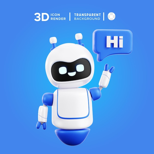 PSD ilustração em 3d de um robô psd