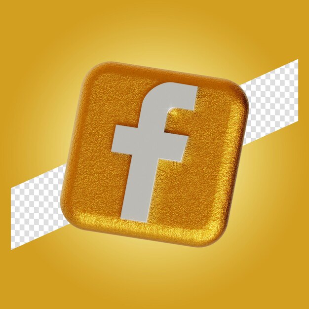 Ilustração em 3d do aplicativo do logotipo do facebook isolada