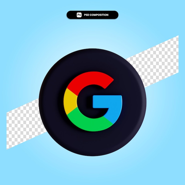 PSD ilustração em 3d do aplicativo do logotipo do google isolada