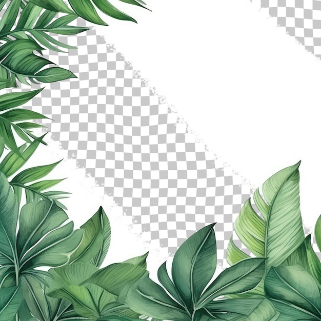 PSD ilustração em aquarela de plantas em fundo transparente para banner ou convite