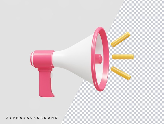 Ilustração em vetor de renderização 3d de ícone de megafone