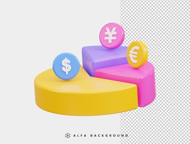 Ilustração em vetor de renderização 3d de ícone infográfico