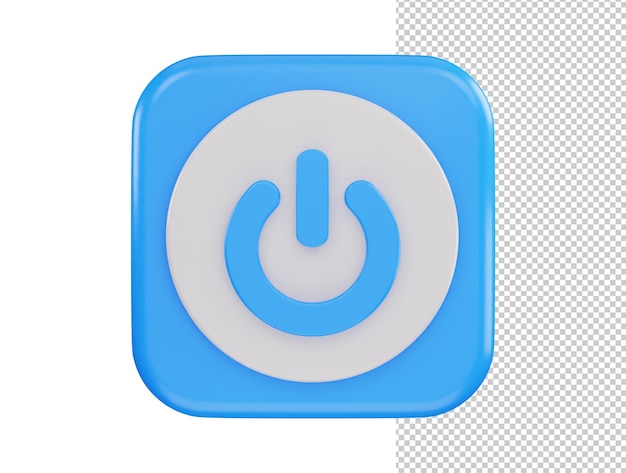 Ilustração em vetor de renderização 3d do ícone do botão liga / desliga