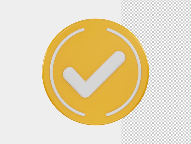 Ilustração em vetor de renderização em 3d de ícone verificado