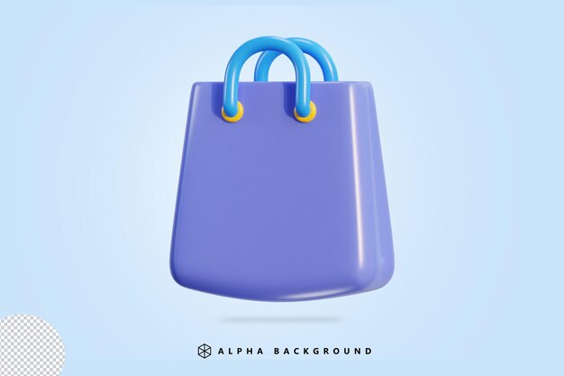 Ilustração em vetor ícone 3d de sacola de compras